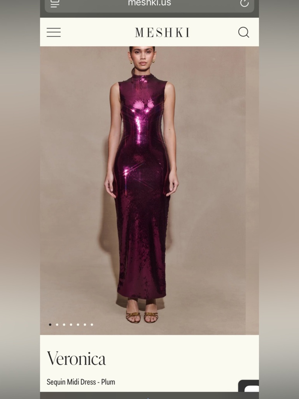 Meshki Veronica Sequin Maxi Dress - Plum